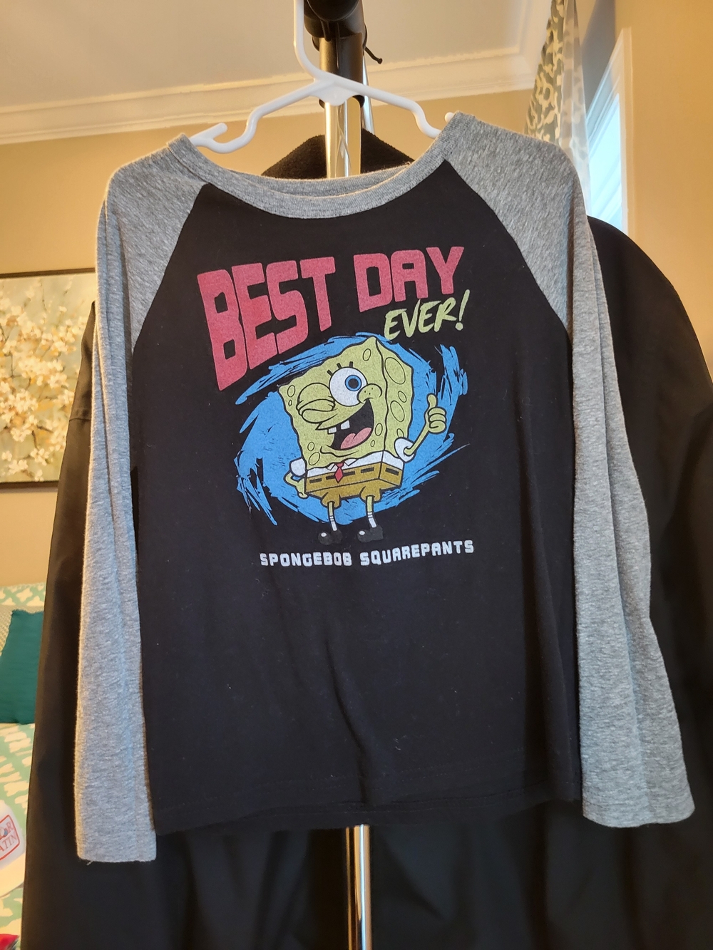 jumping beans Black & Gray SpongeBob 'Best Day Ever' Raglan Tee